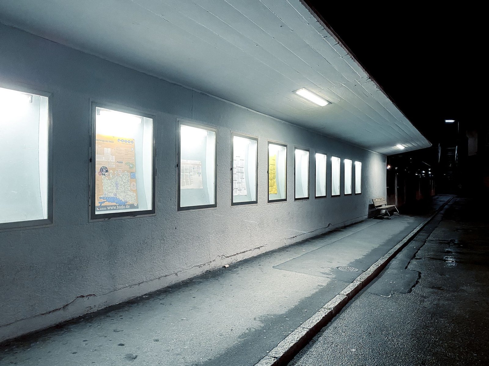 Transit media at night